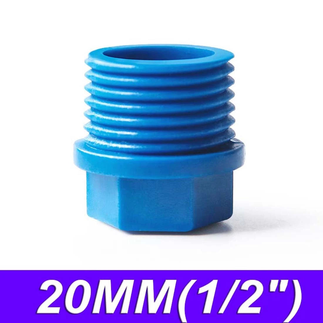 PVC Threaded Plug Male 1 2" 3 8" 1" BSP Pipe Fittings Pond Aquarium Threaded End