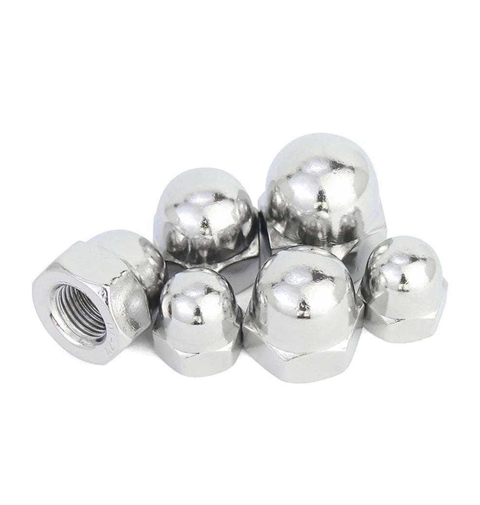 304 Stainless Steel Cap Nuts M3–M12 – Acorn Dome Nuts, Rust-Resistant