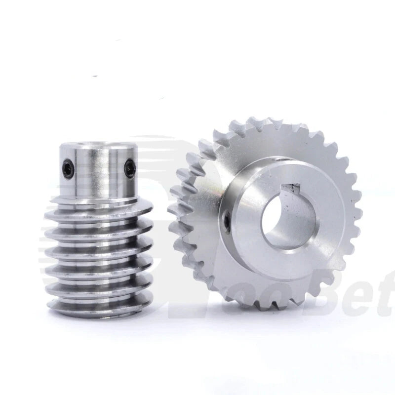 Module 1 Metal Worm Shaft Worm Gear Wheel C45 Steel 15 20/25/30/35/40/50/60Tooth