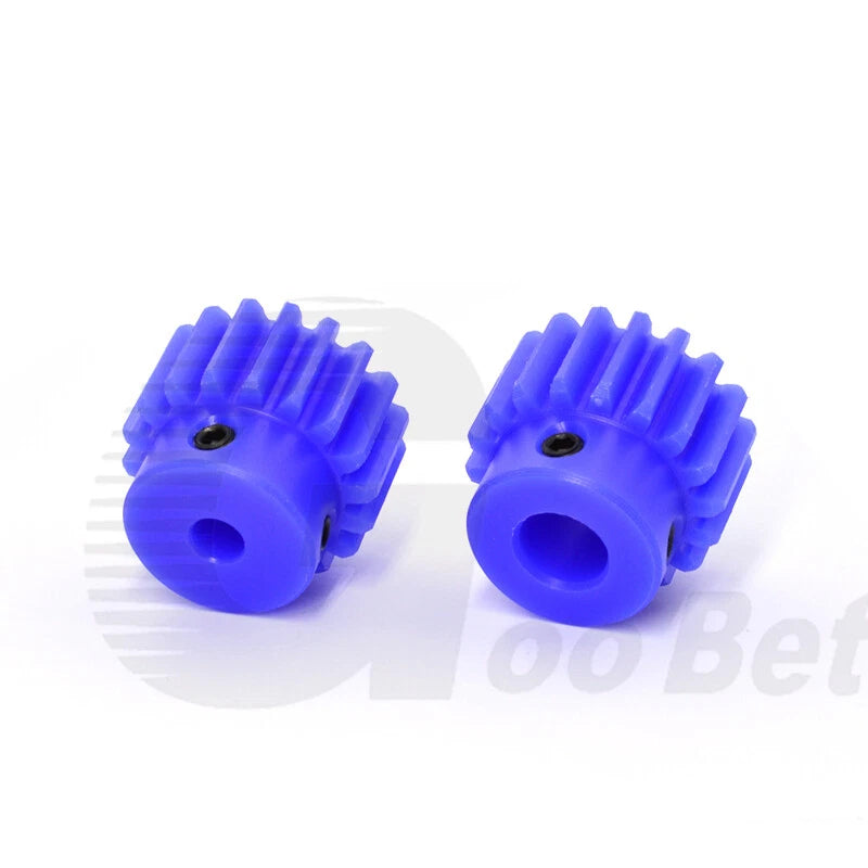 Nylon Mod 2 Spur Gear 12-30 Tooth with Step Pinion Motor Gear Bore 8mm-25mm Blue
