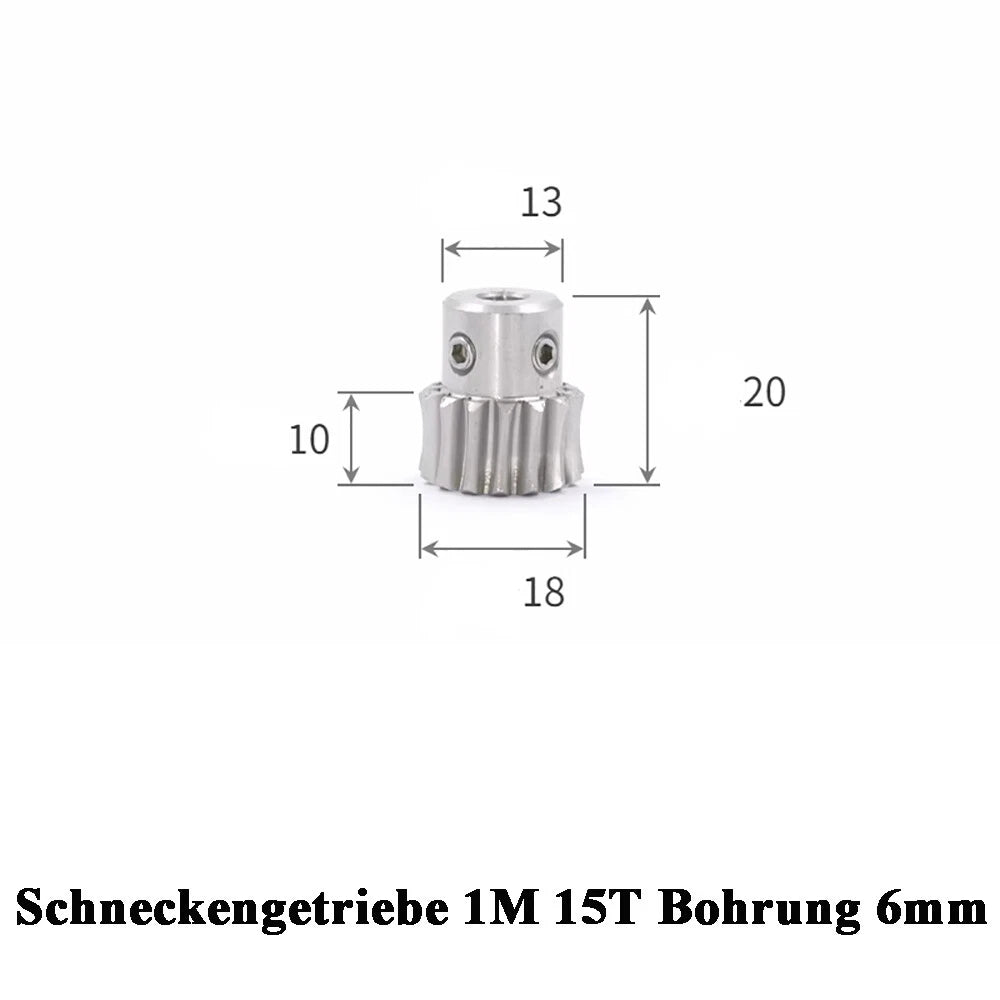 Stainless Steel A2 Module 1 Worm Shaft Worm Gear Wheel 15 to 60 Tooth Precision