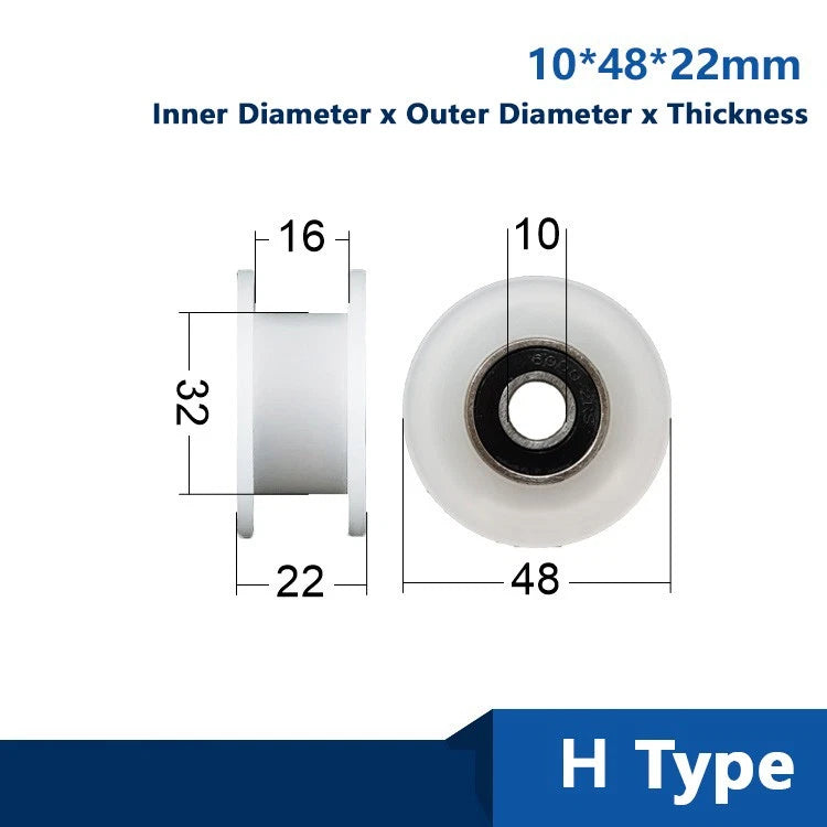 U/V/H Groove Nylon Pulley Wheel Roller OD 40mm-68mm High Quality Wheel Roller