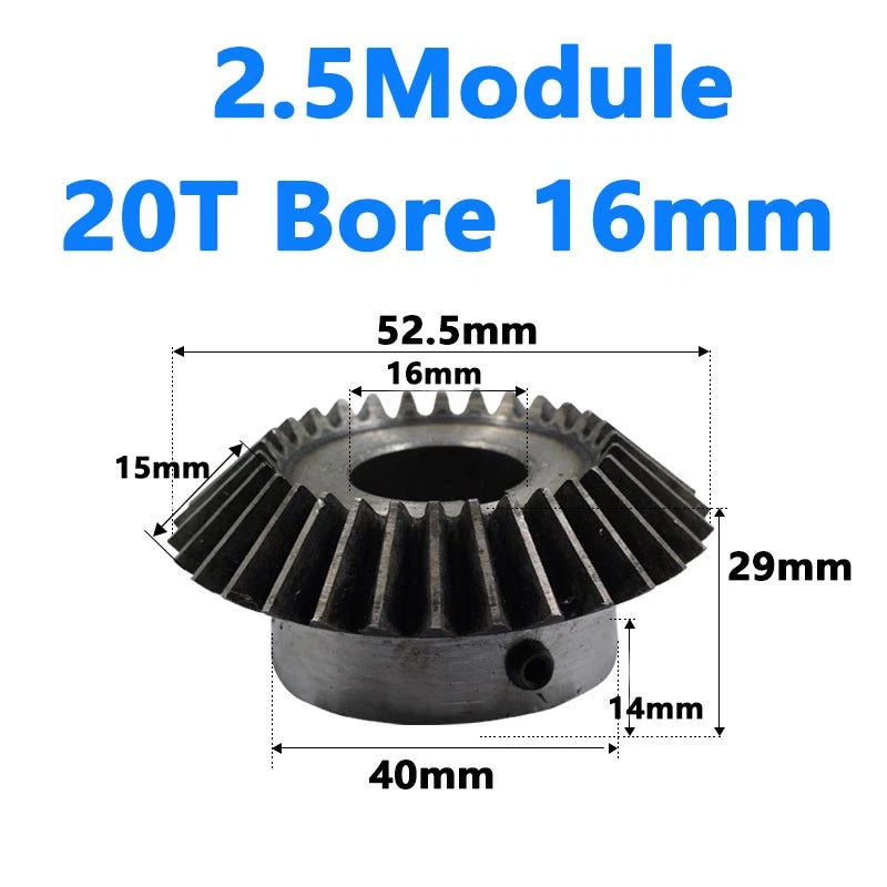 Bevel Gear 3 Module Ratio 1:1 Teeth 20 30 Bore Dia 14mm 15mm 16mm 17mm 18mm-50mm