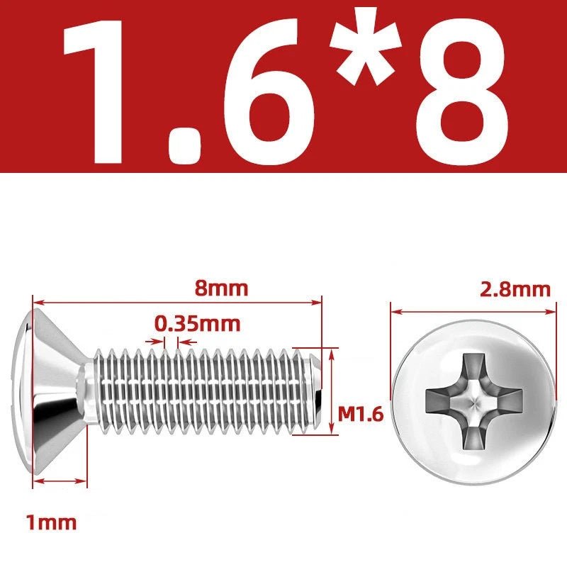 Phillips Oval Head Machine Screws Stainless Steel — M1.6 to M10, All Sizes - HomeDIYer