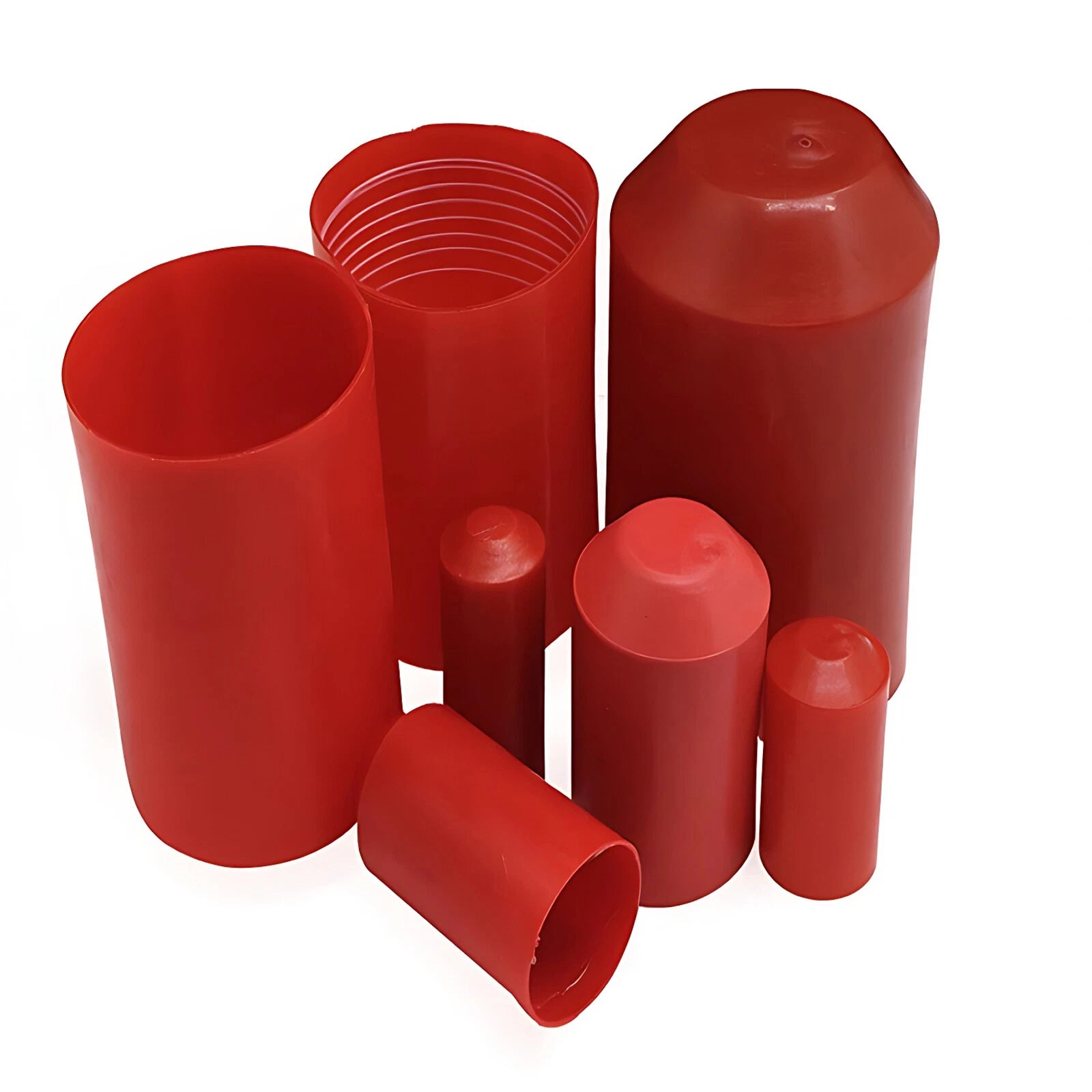 2:1 Adhesive Glue Lined Heat Shrink End Caps — Waterproof Seal, 8–130mm, Black/Red/Green