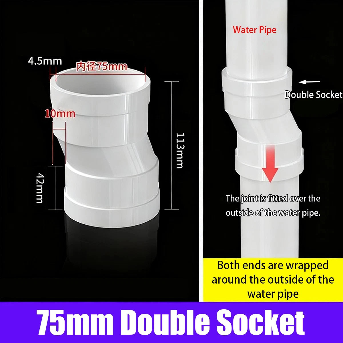 PVC Equal Offset Connectors Adapter Metric Plumbing Fittings For Water Pipe