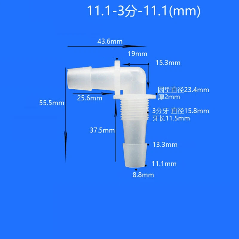 90 Degree Barbed Hose Fitting — Male Thread Plastic Elbow Connector for Air & Water Lines