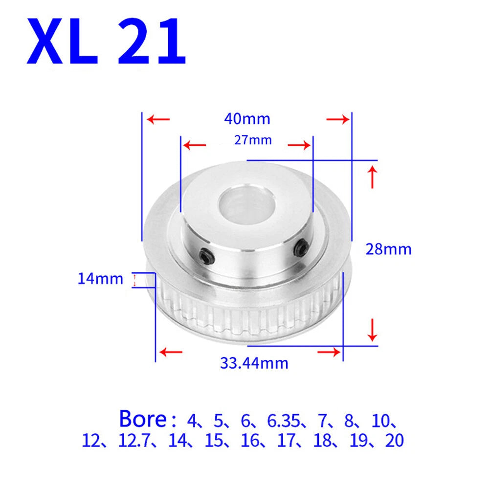 XL 15T-60T Timing Belt Pulley Pitch 5.08mm With Keyway Drive Pulleys Width 14mm