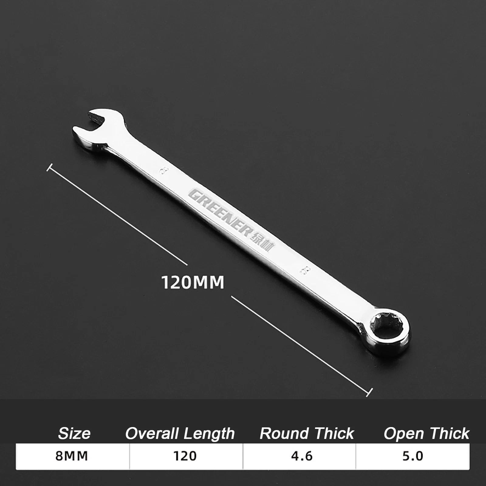Spanner Combination Wrench CRV Open Ended Round Fixed Head Spanners 6mm - 30mm