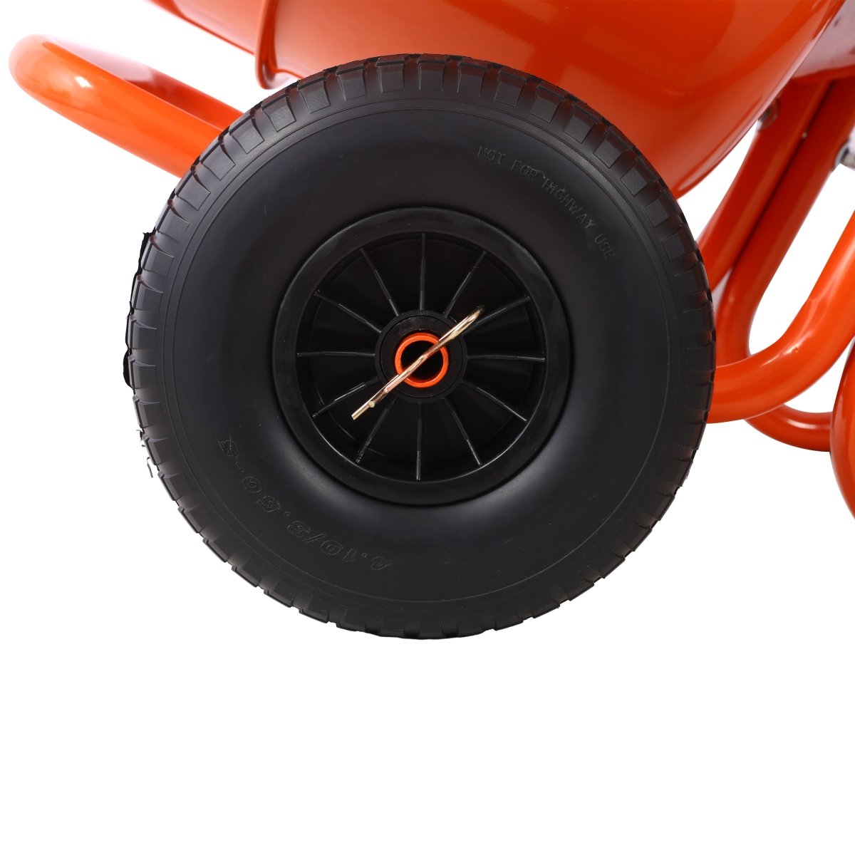 224L 8CUFT horizontal portable cement mixer,Wheel Barrow Portable Cement Concrete Mixer 115V - 60HZ,orange color - HomeDIYer