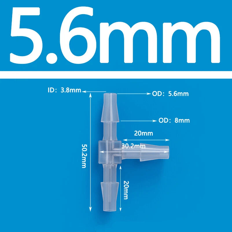 T-Type Three Way Plastic Barbed Hose Connector — Equal Tube Joiner Fitting