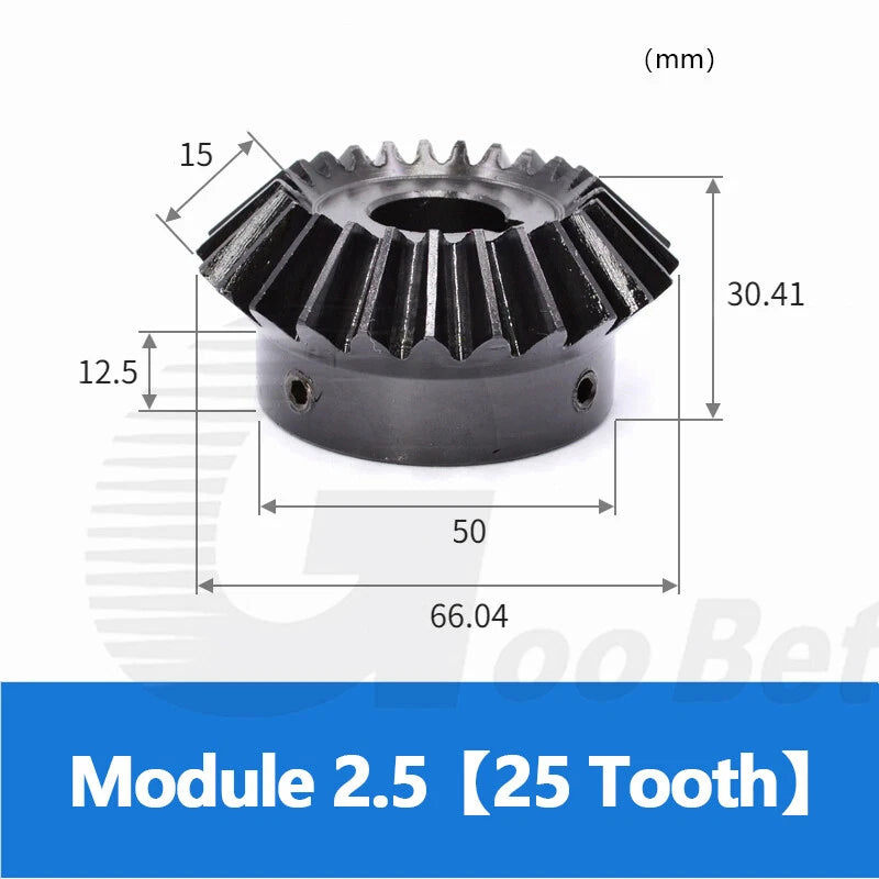 Bevel Gear C45 Steel Mod 2.5 Miter Gear Ratio 1:1 20/25/30 Tooth Hardened Black