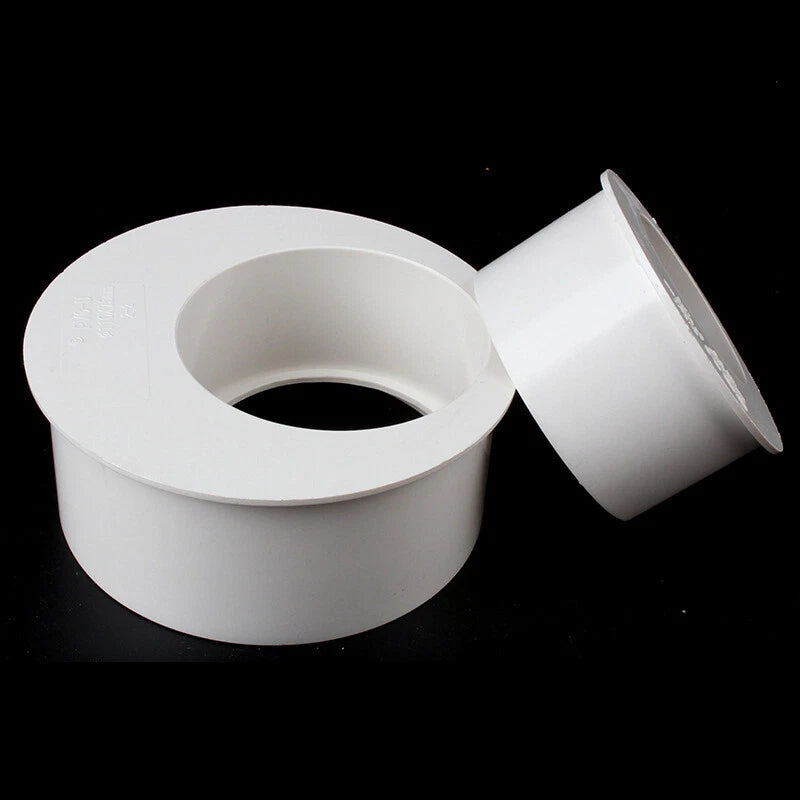 PVC Pipe Eccentric Reducing Bushing Fittings Connector Joints ID 50-160mm White