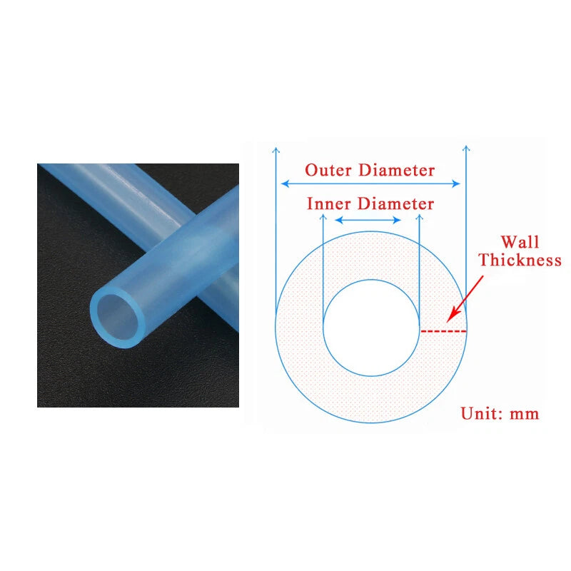 Food Grade Silicone Tubing Sky Blue — Flexible Hose Pipe 2mm to 6mm ID