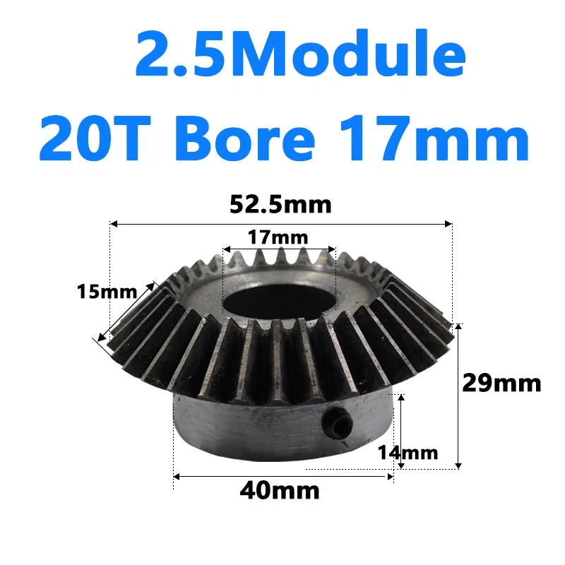 Bevel Gear 2.5 Module Ratio 1:1 Teeth 25 30 Bore Dia 12mm 14mm 15mm 16mm - 35mm