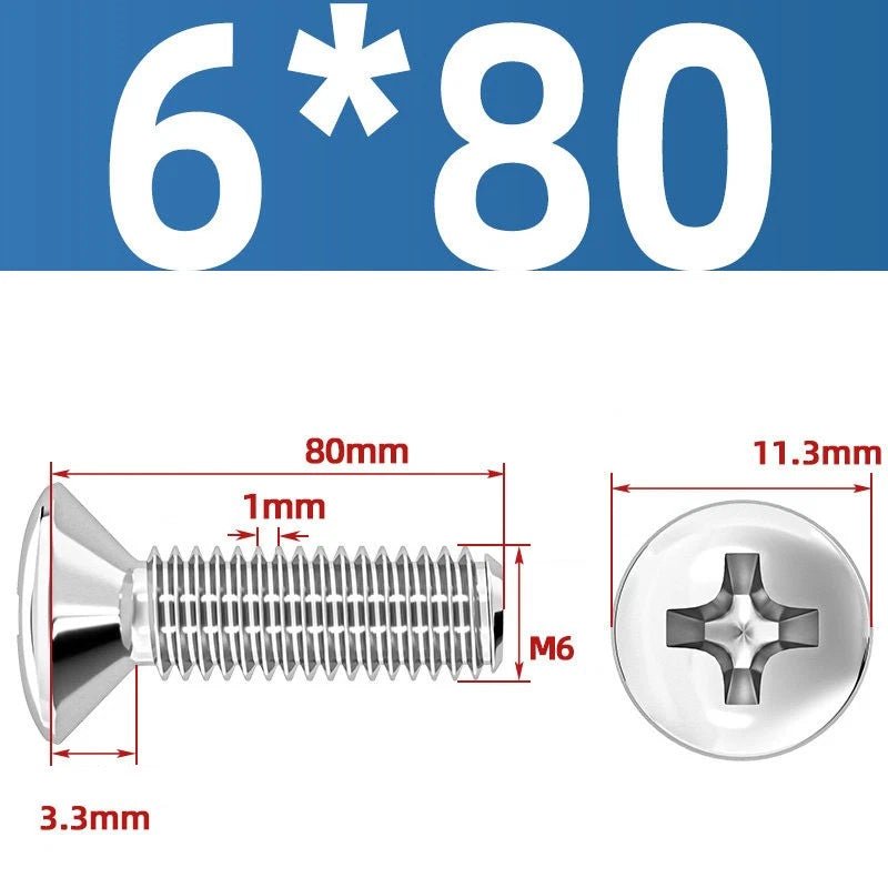 Phillips Oval Head Machine Screws Stainless Steel — M1.6 to M10, All Sizes - HomeDIYer