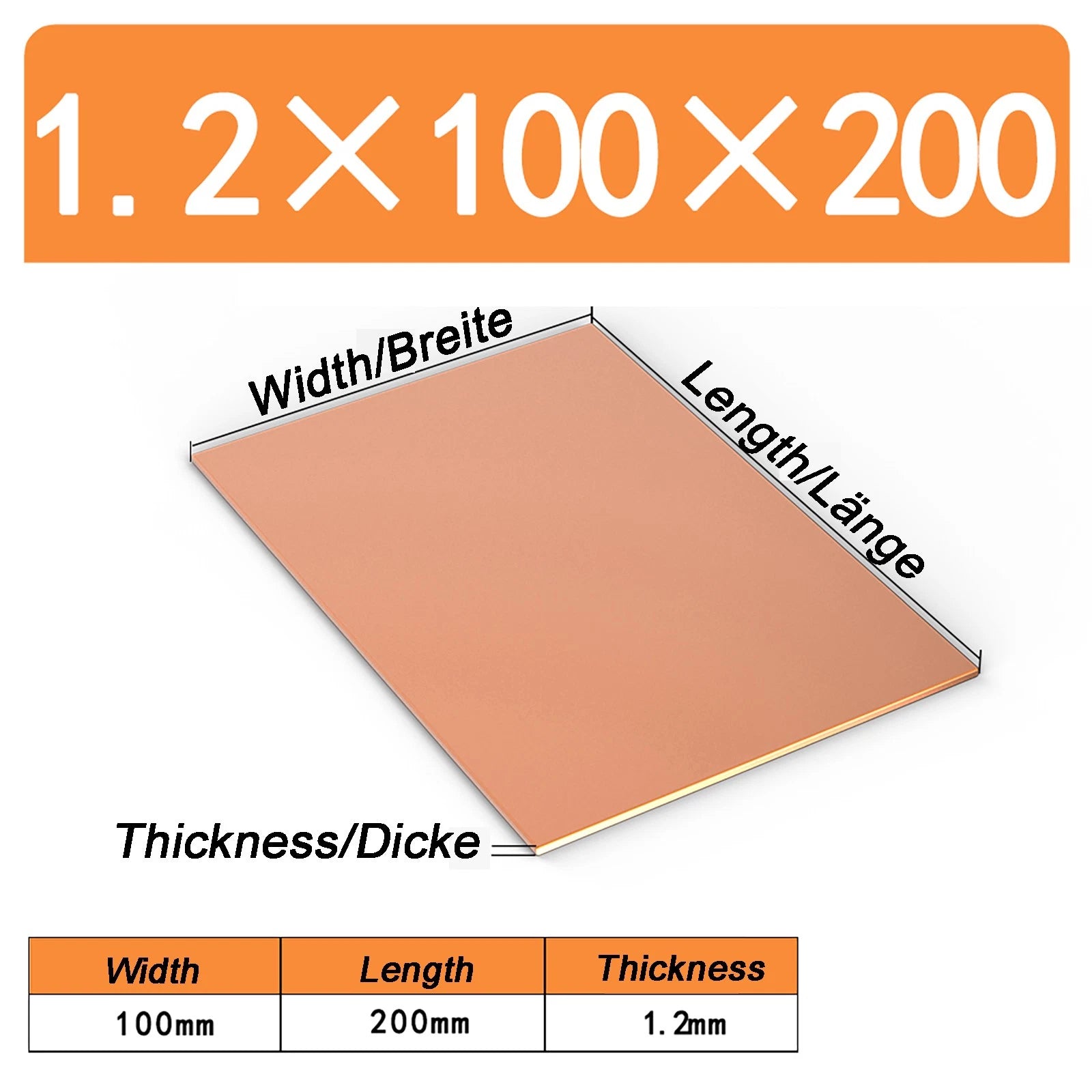 Natural Copper Sheet Metal guillotine cut - 0.3mm - 6.0mm - Multiple