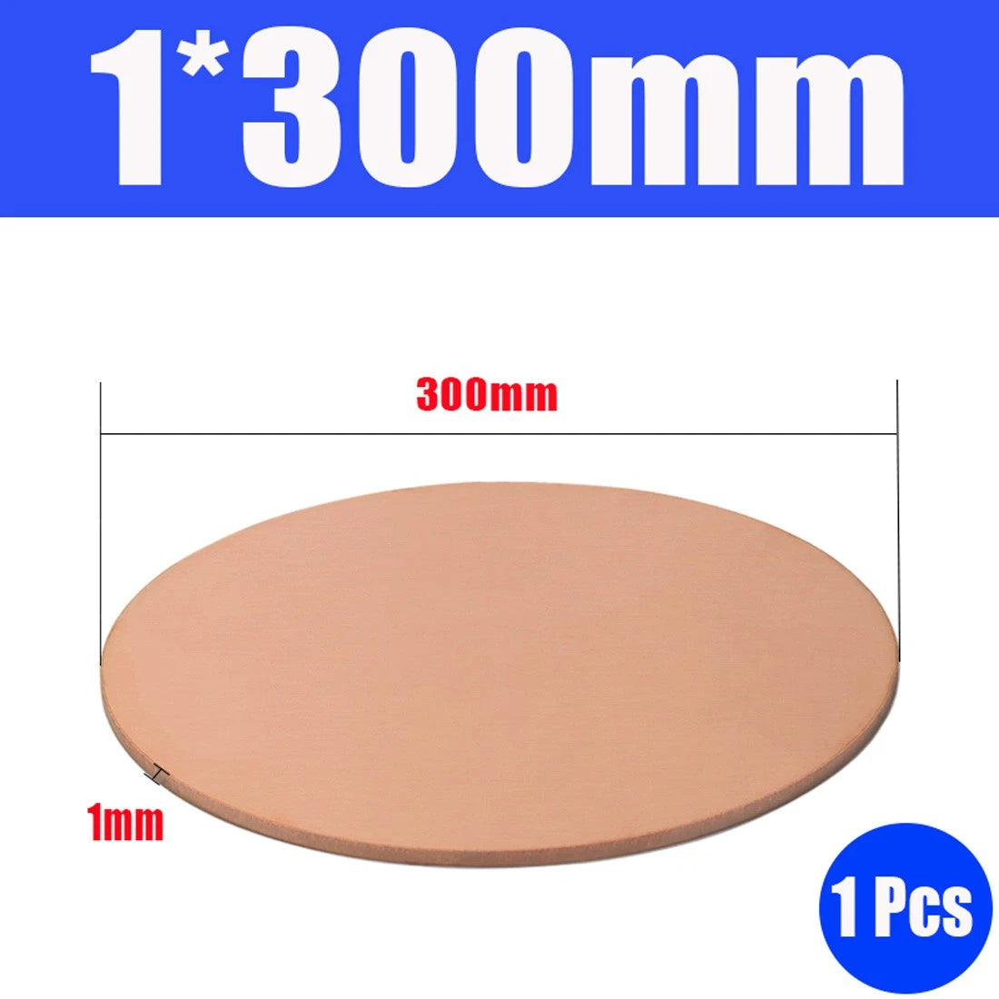 Thick 0.5-1.5mm Solid 99% Pure Copper Blanks Discs Ø 10-300mm Round Plate Metal