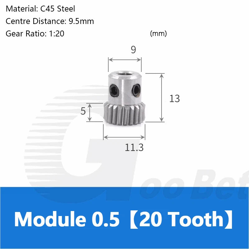 Module 0.5 Metal Worm Shaft Worm Gear Wheel C45 Steel 20/25/30/35/40/50/60 Tooth
