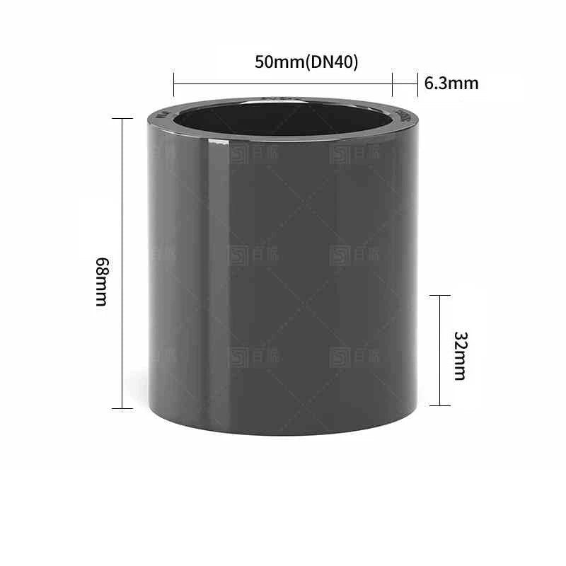 PVC Straight Pipe Coupling Socket Fitting 20–110mm Grey