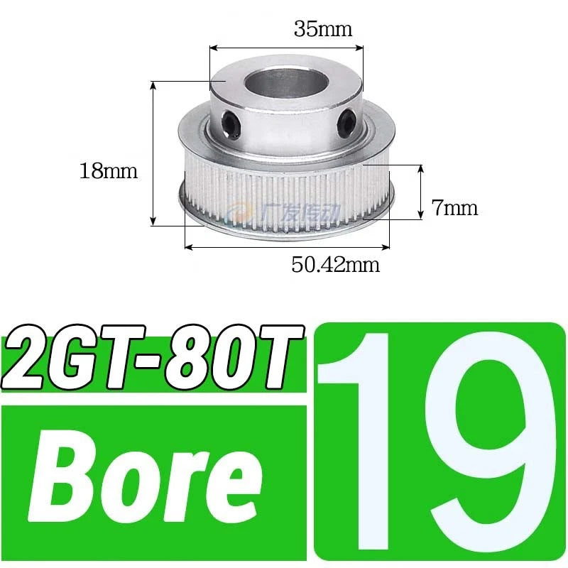 GT2 Timing Belt Pulley 16-100 Teeth 6-10mm Teeth Width Bore 3mm-25mm For 3D