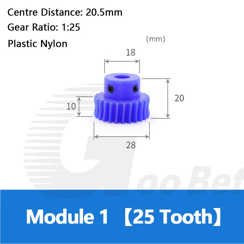 Module 1 Steel Worm Shaft Plastic Worm Gear Wheel 15 - 80 Tooth Nylon Precision