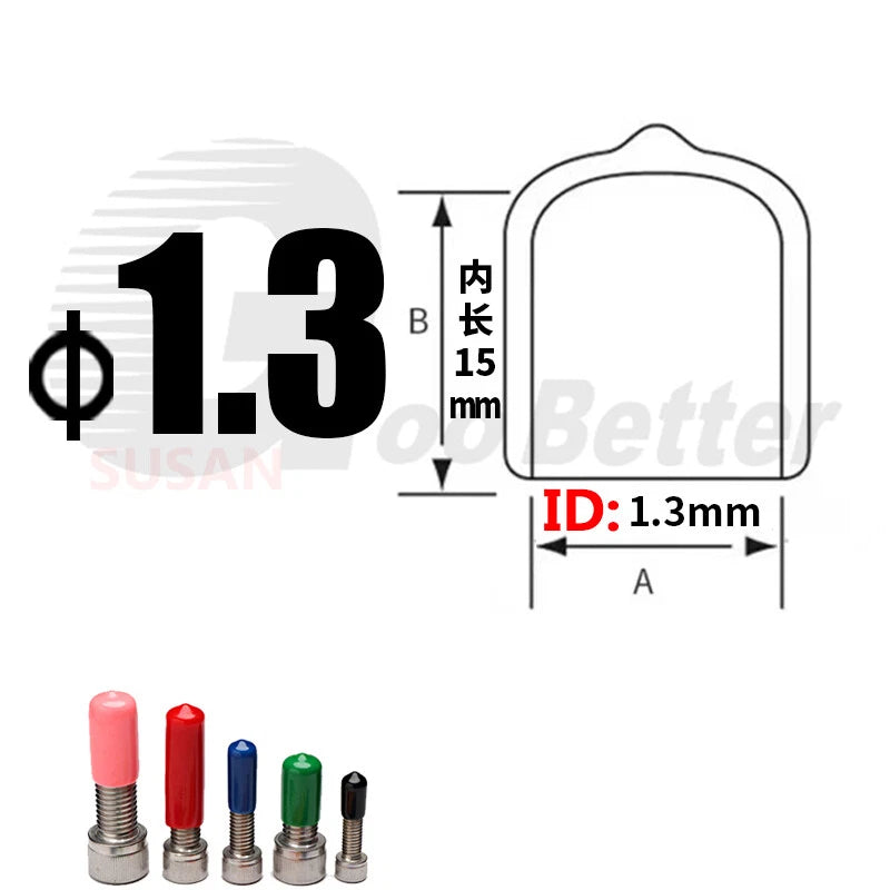 PVC End Caps for Screws, Bolts & Rods – Thread Protector Covers, 1.3–90mm, Black