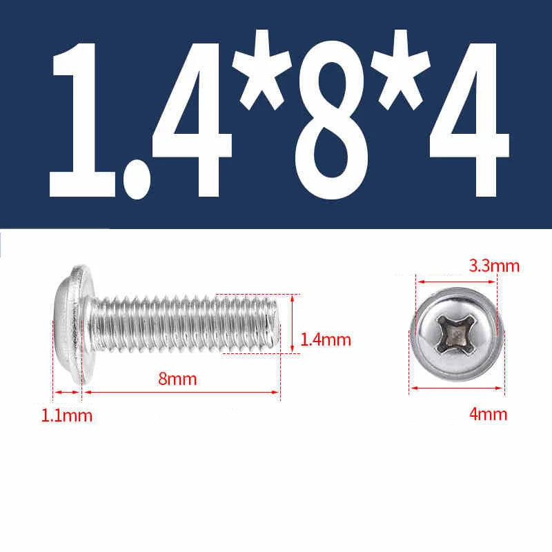 Phillips Flanged Pan Head Machine Screws M1.4 to M4 Multiple Lengths