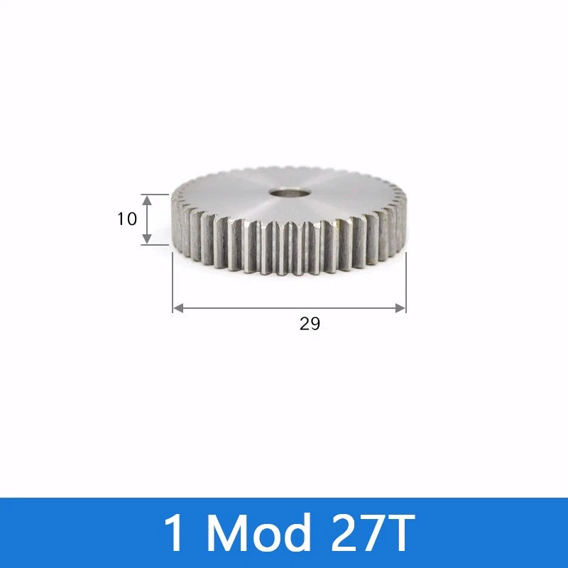 Spur Gear 45# Steel Transmission Gear 1 Module 27 Teeth Pinion Motor Gear