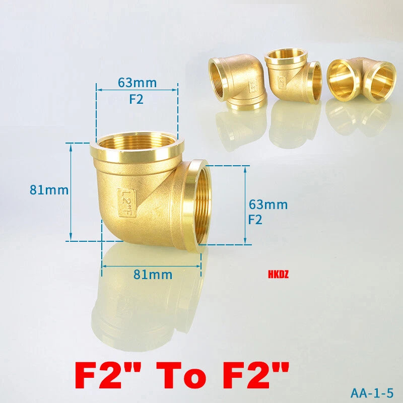 Brass L-Elbow Pipe Fittings 1 2"~2" BSP Female Male Threaded Reducing Connector