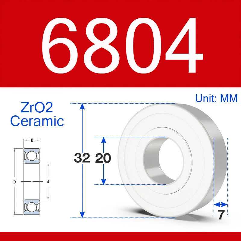 ZrO2 Ceramic Deep Groove Ball Bearing Double Shield 2RS Zirconia Roller Bearings