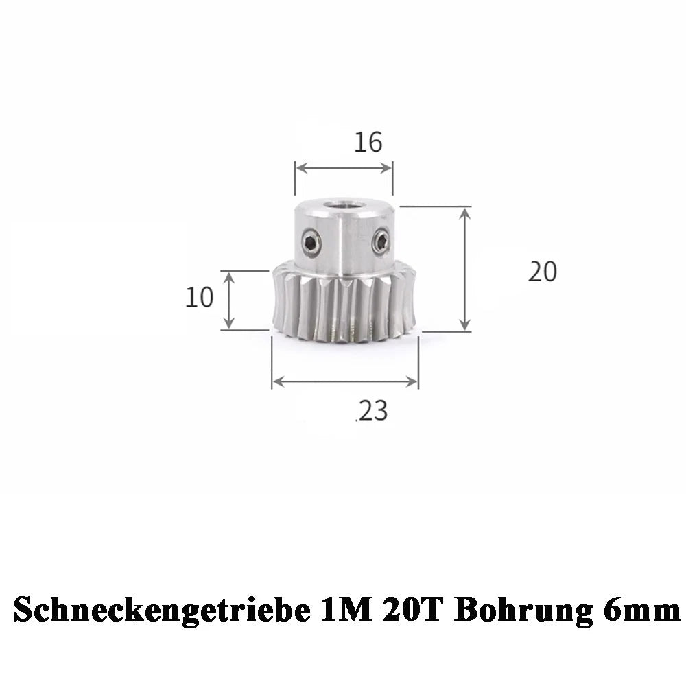 Stainless Steel A2 Module 1 Worm Shaft Worm Gear Wheel 15 to 60 Tooth Precision