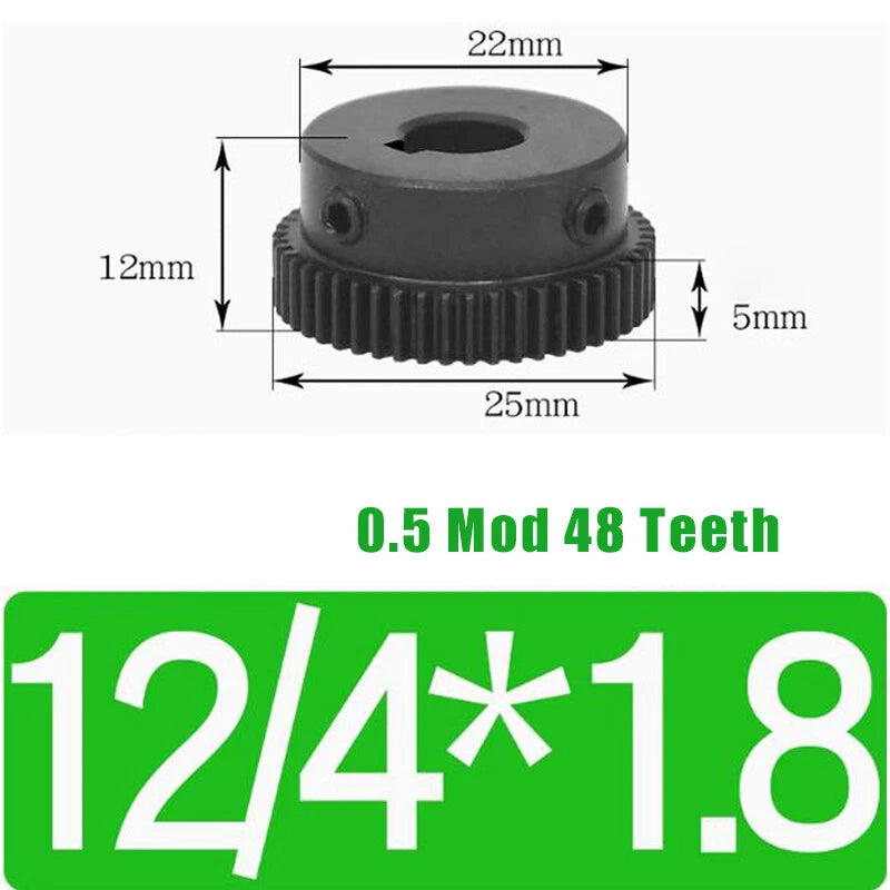 0.5 Mod 48 Teeth Spur Gears Transmission Gear With Step Motor Gears 45# Steel