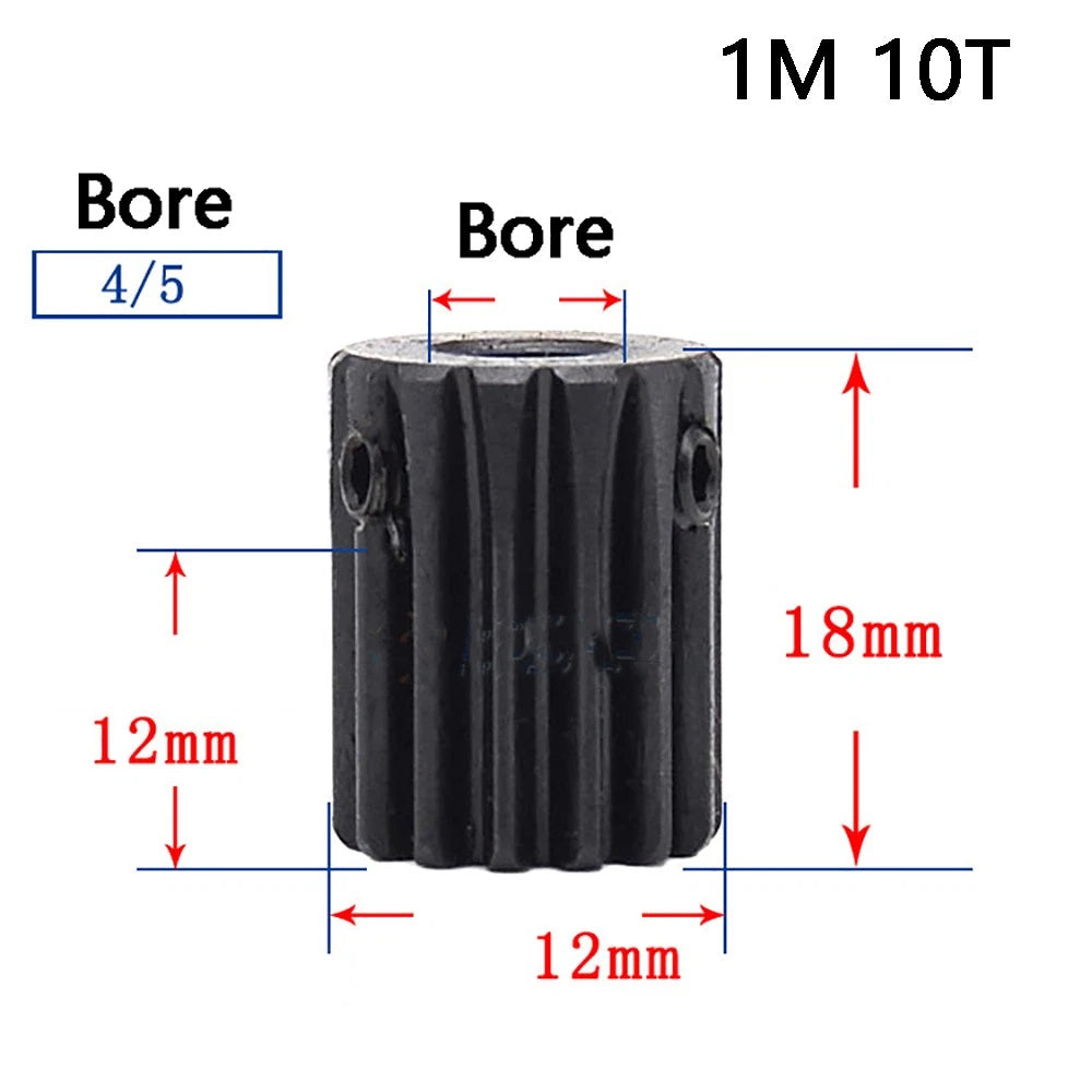 1 Mod 10T-100T Precision Spur Pinion Gear With Step 45# Steel Motor Gear x 1Pcs