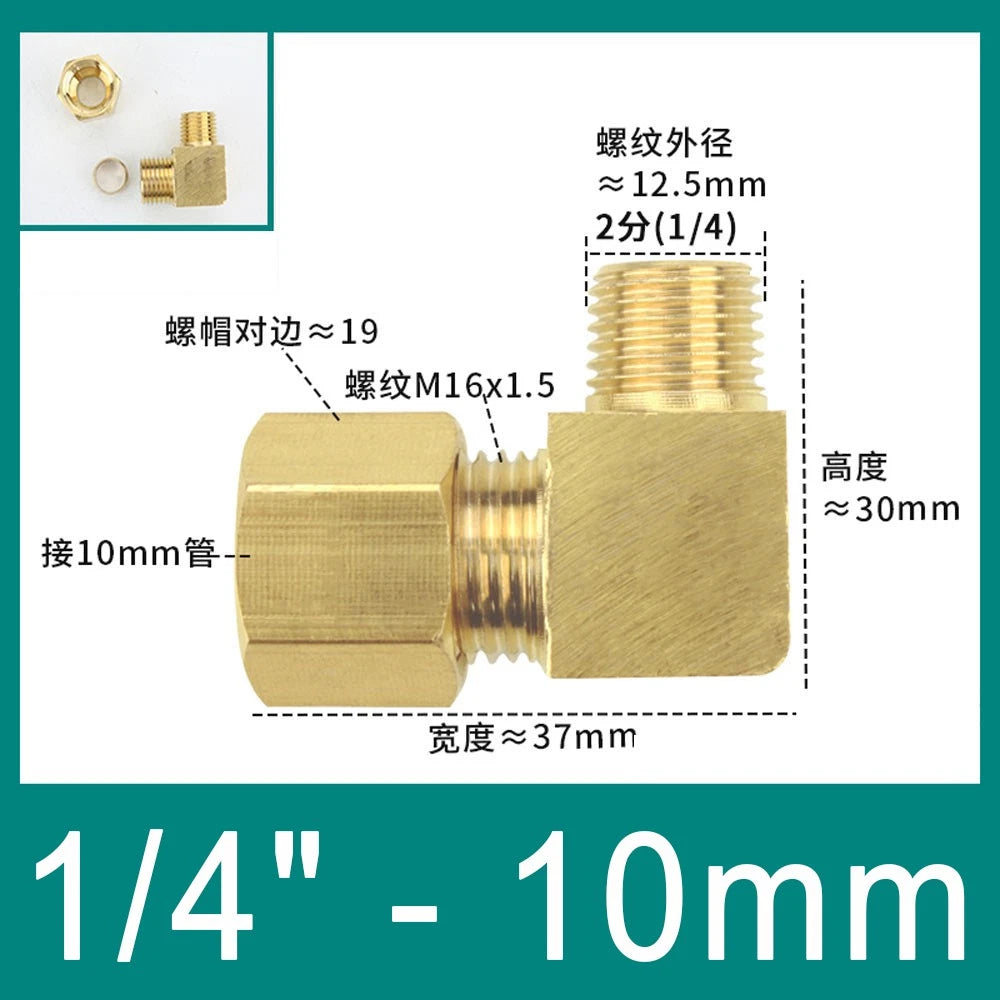 Brass Compression 90° Elbow Fittings for 6–12mm Copper Tube | Ferrule Connector
