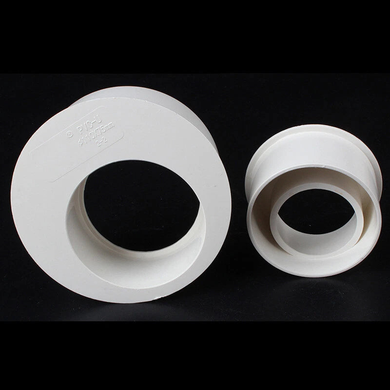 PVC Pipe Eccentric Reducing Bushing Fittings Connector Joints ID 50-160mm White