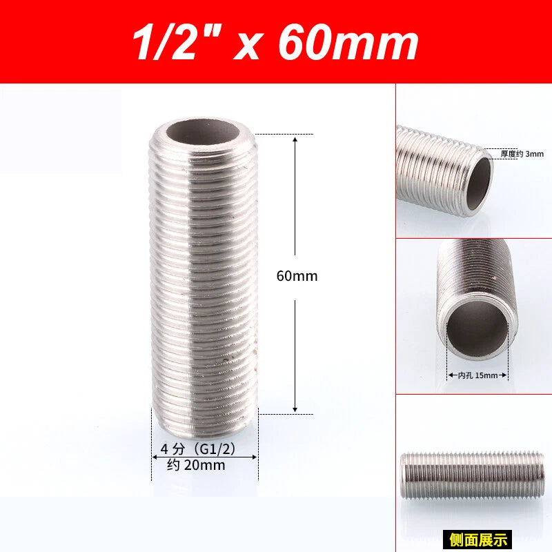 A2 Stainless Steel Male Threaded Rod Connector Stud — Pipe Fitting Bar