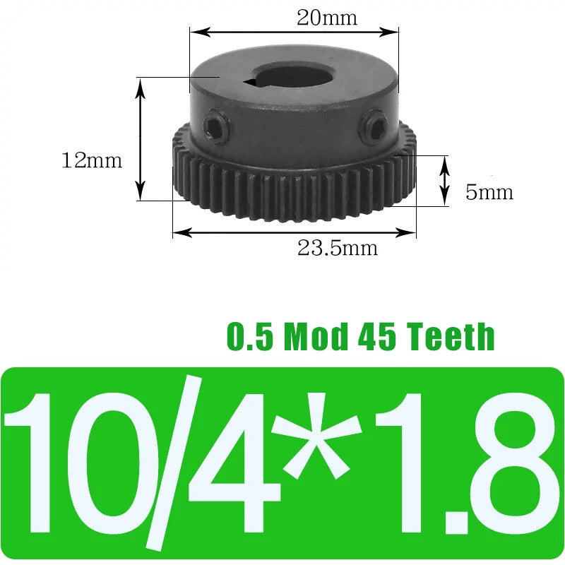 0.5 Mod 45 Teeth Spur Gears Transmission Gear With Step Motor Gears 45# Steel