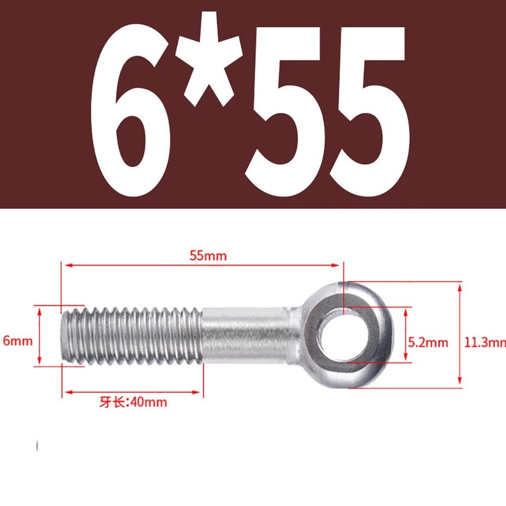 M5 - M24 A2 304 Stainless Steel Partially Threaded Forged Eye Bolts with Rings for Wire Rope & Hanging - HomeDIYer