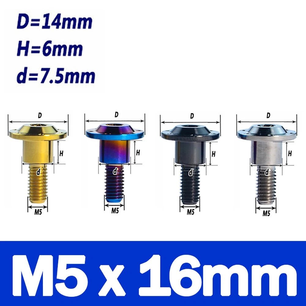 M5 Titanium Stepped Screw — Low Profile Torx Head with Washer | 13 15 16 19 20mm - HomeDIYer