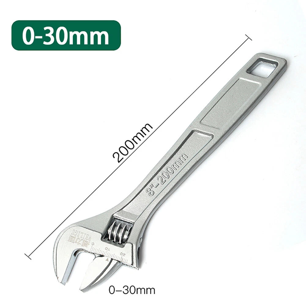 Adjustable Wrench Spanner 8 10" 12" Long 0-25 0-30 0-35 0-37 0-40 0-45mm Opening