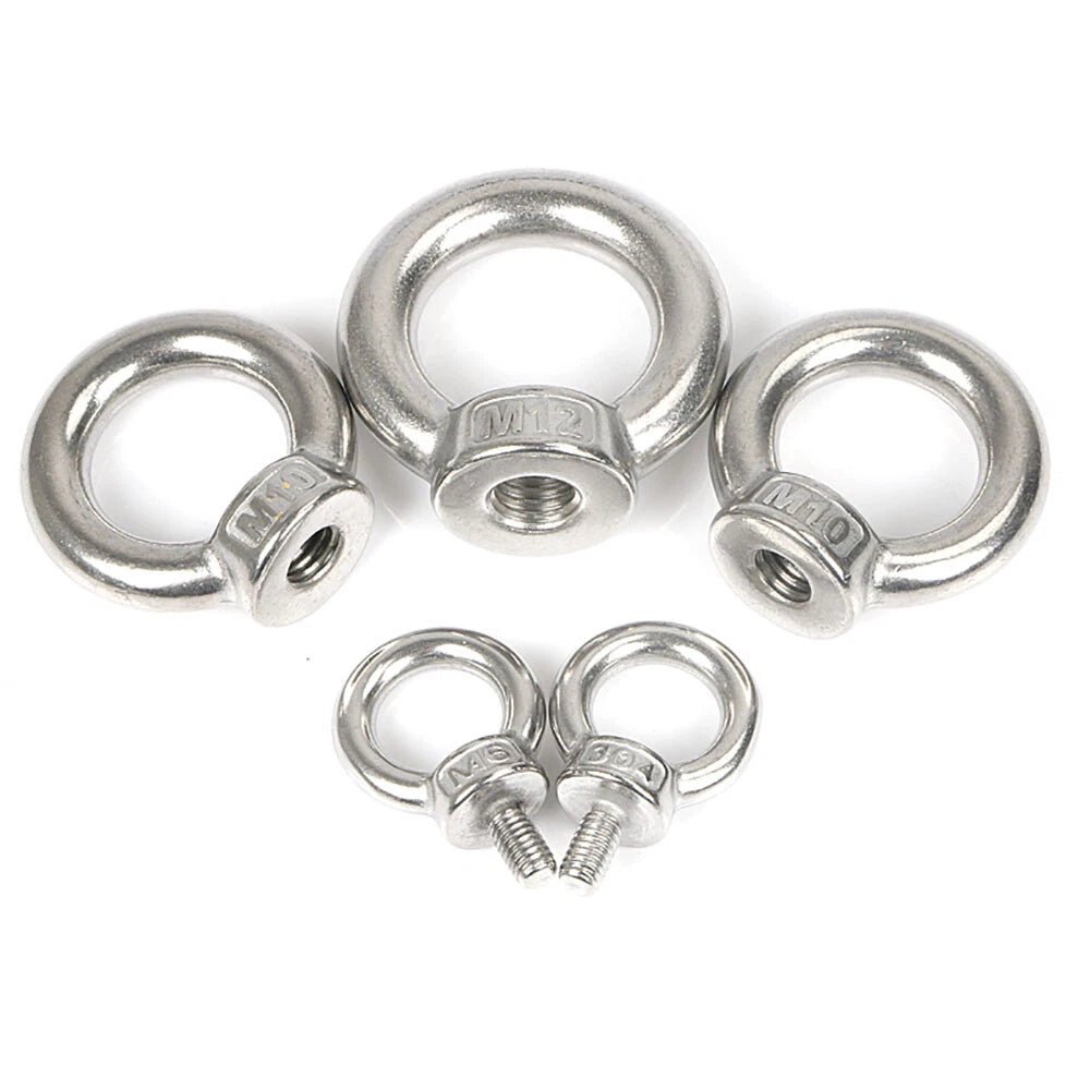 A2 Stainless Steel Eye Nuts & Eye Bolts — Lifting Ring Screws M3 to M42 - HomeDIYer