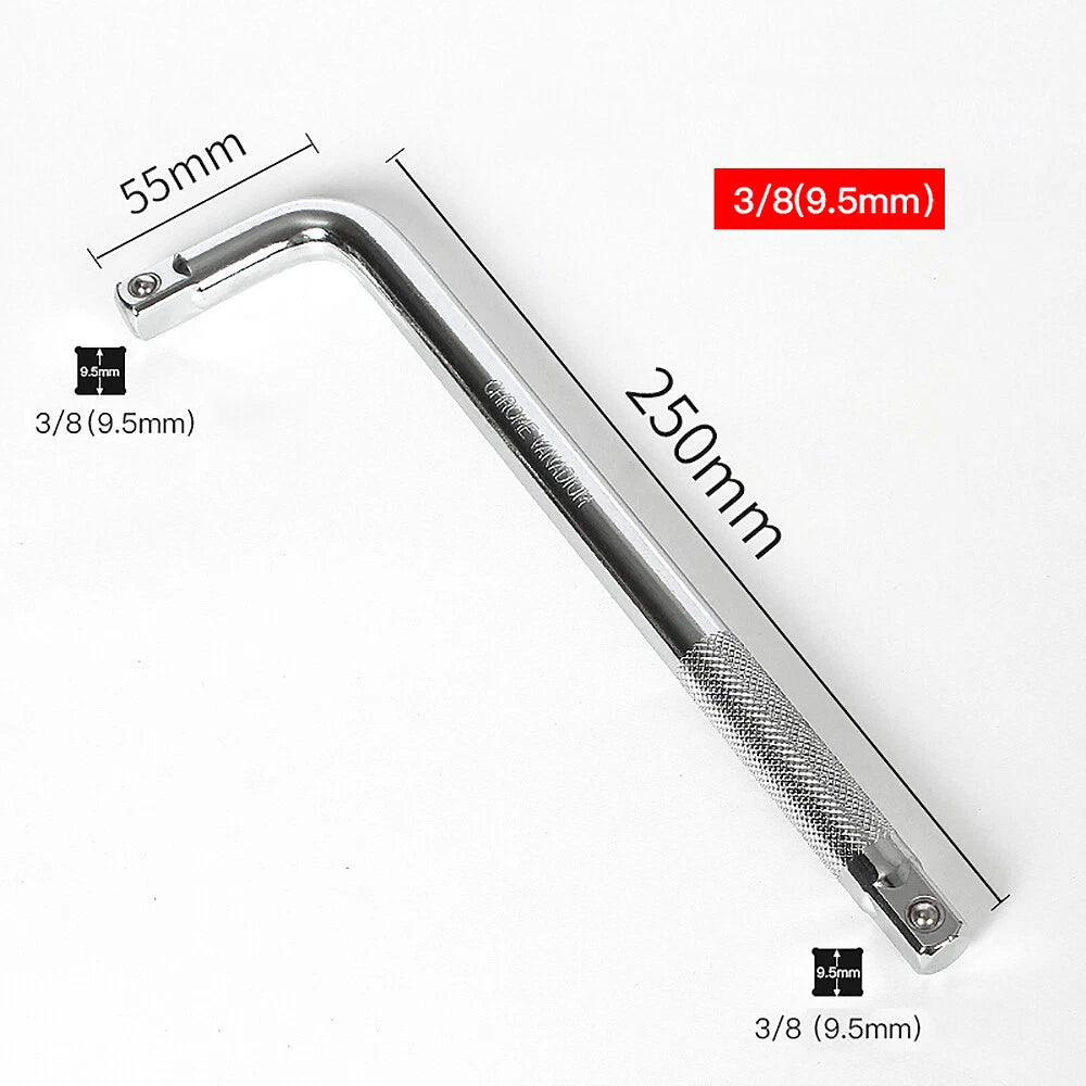 3/8" 6mm-24mm Hex Socket Drive Screwdriver Drill Set Ratchet Wrench Adapter Rod