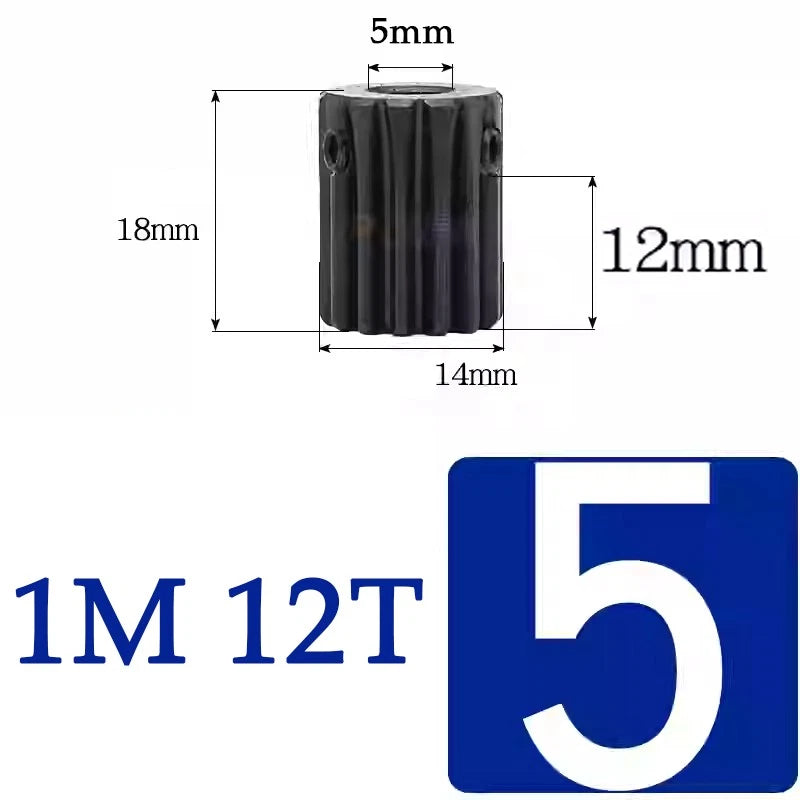 Spur Gears 1 Mod Transmission Gear With Step 45# Steel Pinion Motor Gear 10T~29T
