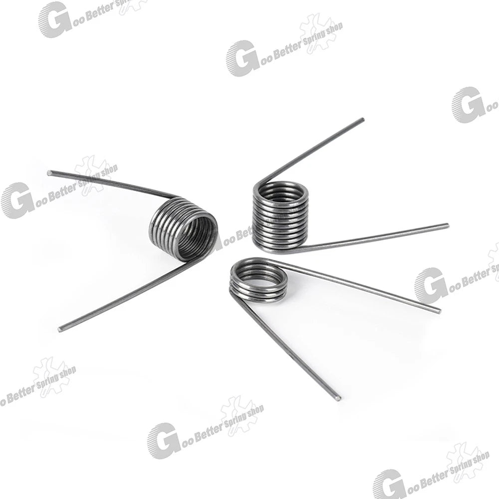 Torsion Spring (pack of 10), 0.3mm wire diameter, 2mm - 5mm OD, Right spring