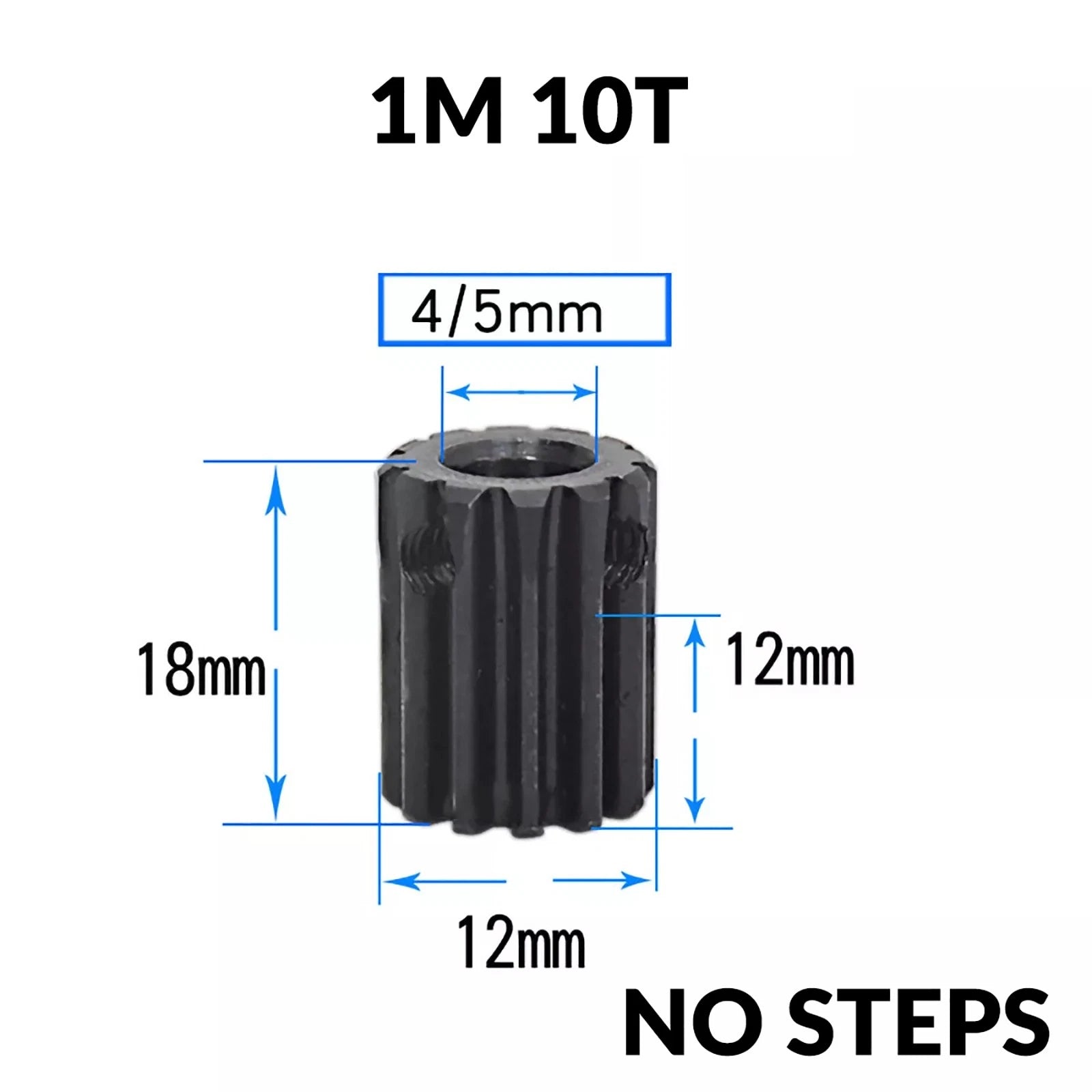 Mod 1 45# Steel Pinion Gear Spur Gears 10-60 T 14-50mm Bore With Step Motor Gear