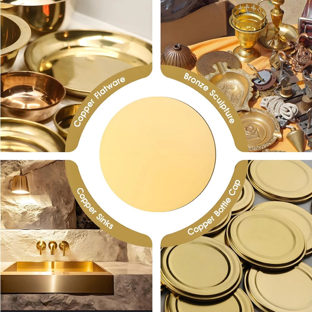 H62 Solids Brass Discs Blanks Metal Round Sheets OD 50-300mm Thick 0.5mm 1mm- 5m