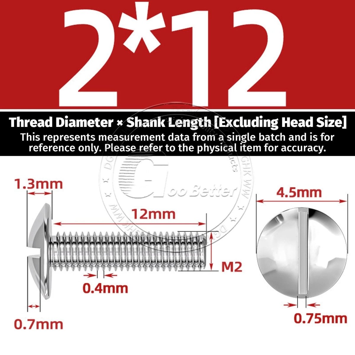 A2 Stainless Steel Mushroom Head Slotted Machine Screws — M2 to M8, Multiple Lengths - HomeDIYer