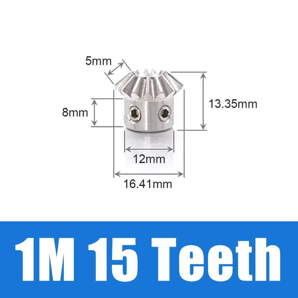 1-3 Module 15-30 Teeth Stainless Steel Umbrella Bevel Gear 90° Angle, Ratio 1:1