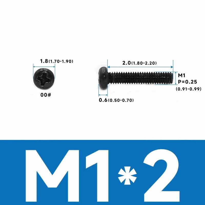Phillips Pan Head Machine Screws – Carbon Steel M1 to M4, Multiple Lengths & Finishes - HomeDIYer